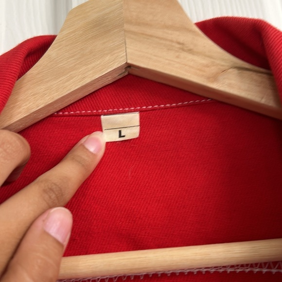 Red denim jacket - Picture 3 of 6